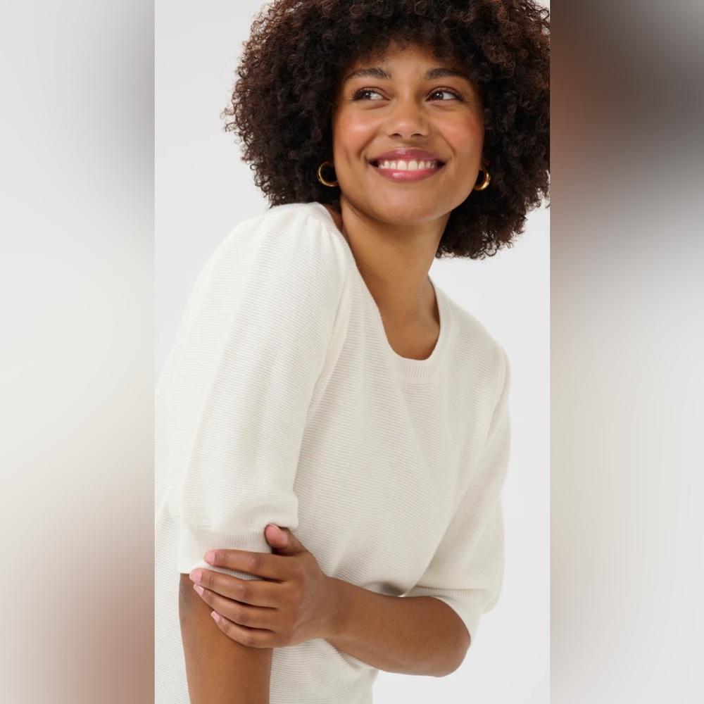 CREAM Sillar 1/2 Sleeve Pullover - White